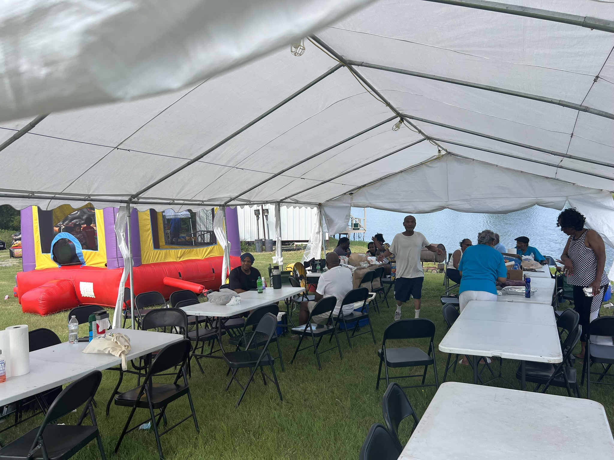 Large tent seating area