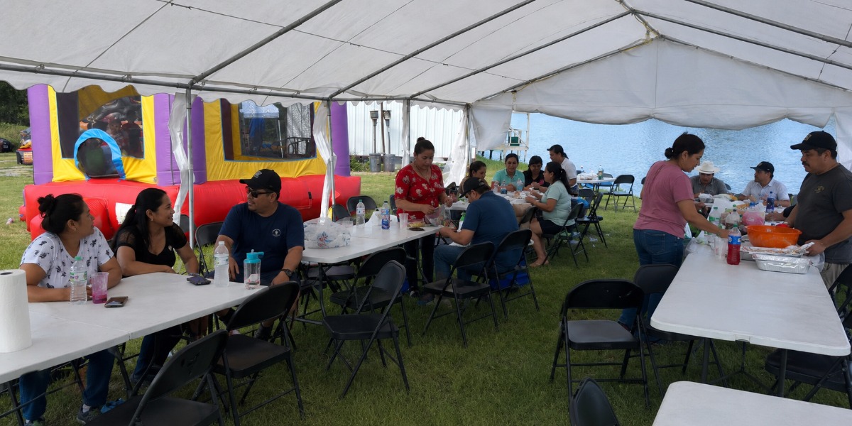 Lake Tenison covered patio and event space